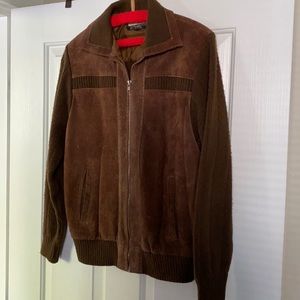 Gorgeous Vintage Suede and Knit Bomber Jacket